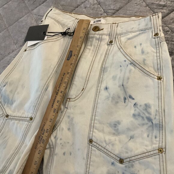 Re/Done White Super High Workwear Jeans size 26 denim bleached Y2K 90’s vintage - Picture 6 of 14